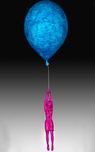 Ancizar Marin Sculptures  Ancizar Marin Sculptures  Balloon with Business Lady (Blue Balloon, Magenta Figure)
